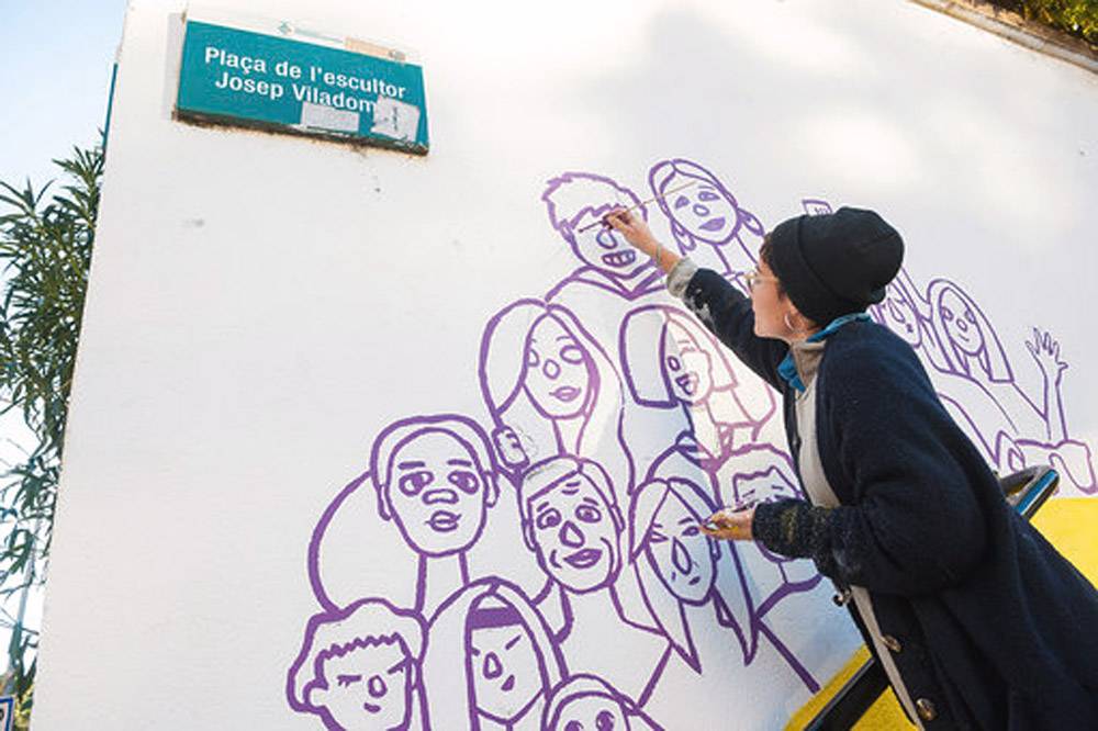 Un mural contra la violència masclista s’exposarà de forma permanent a Cerdanyola
