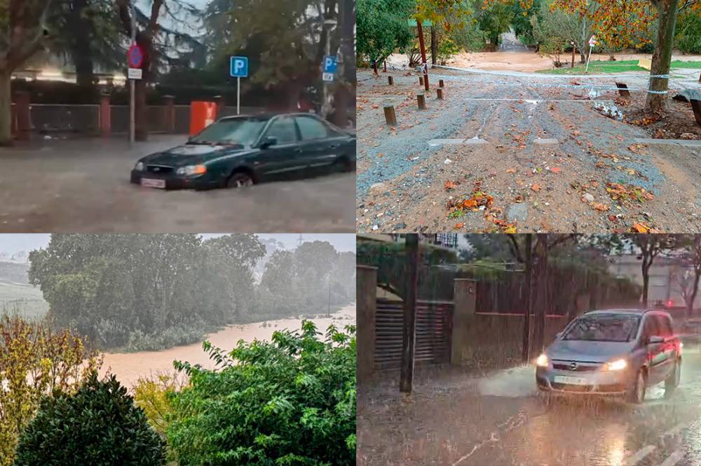 Les pluges torrencials converteixen els carrers en rius