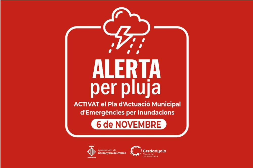 Protecció Civil activa l'alerta per pluges torrencials