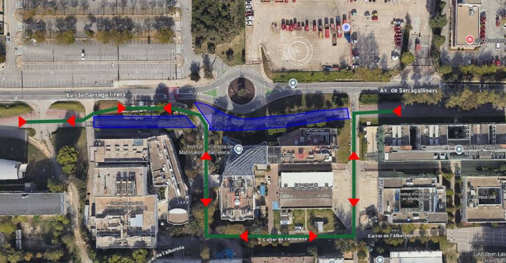 Tall provisional a la Rambla Nord de la UAB per obres de reurbanització