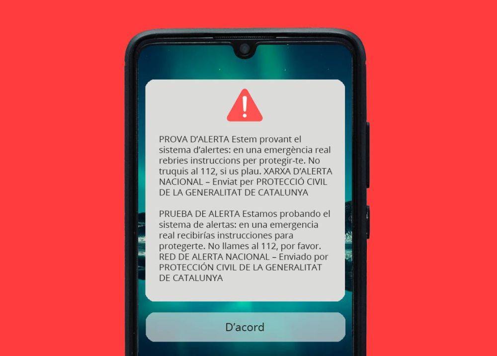 Protecció Civil farà una prova del sistema d'alertes als telèfons mòbils el dilluns 3 de novembre a les 10 h