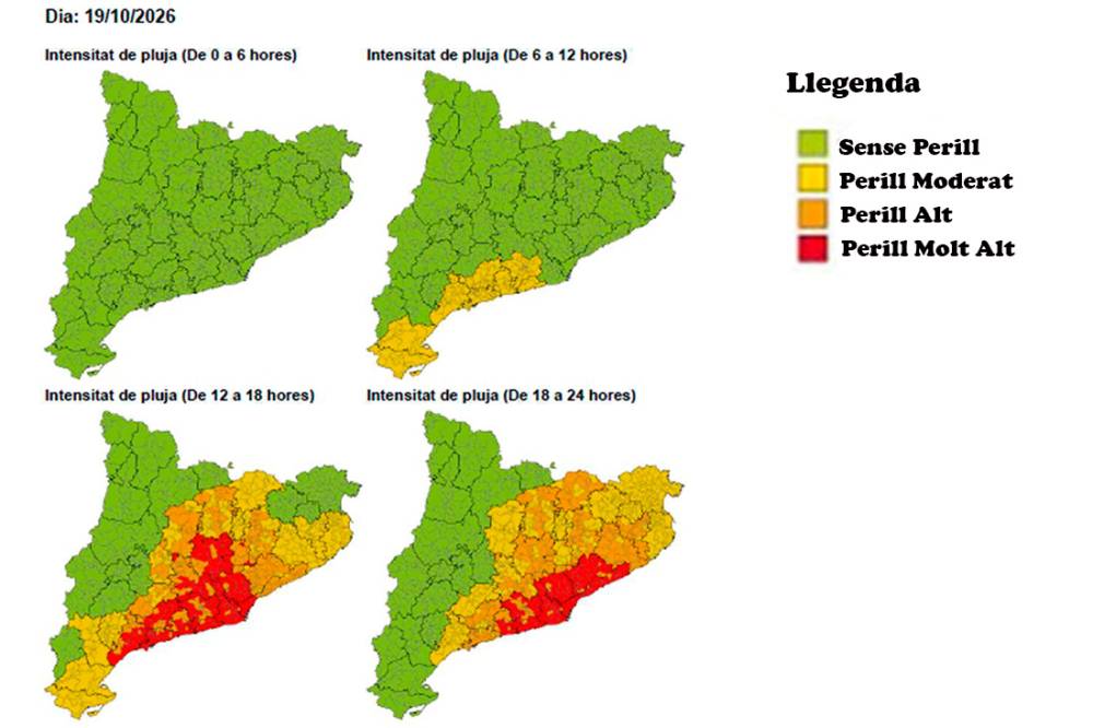 Risc molt alt d’intensitat de pluja a Cerdanyola