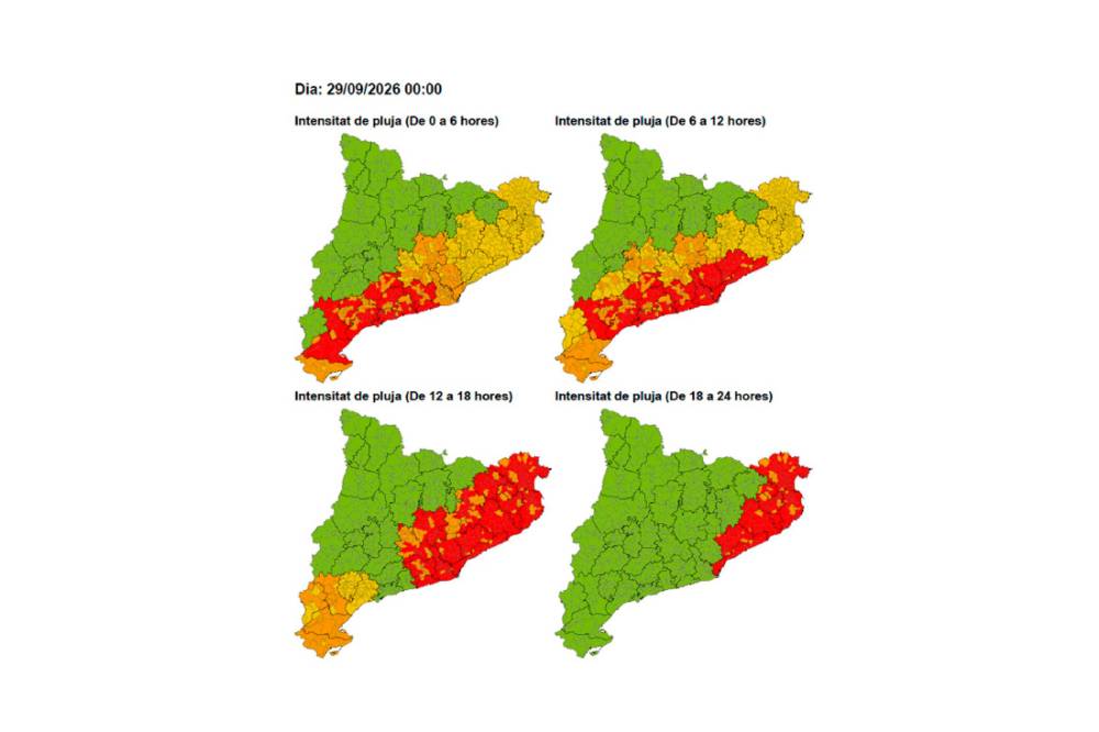Protecció Civil activarà l’alerta per pluges intenses a partir d’aquesta matinada de dilluns a dimarts