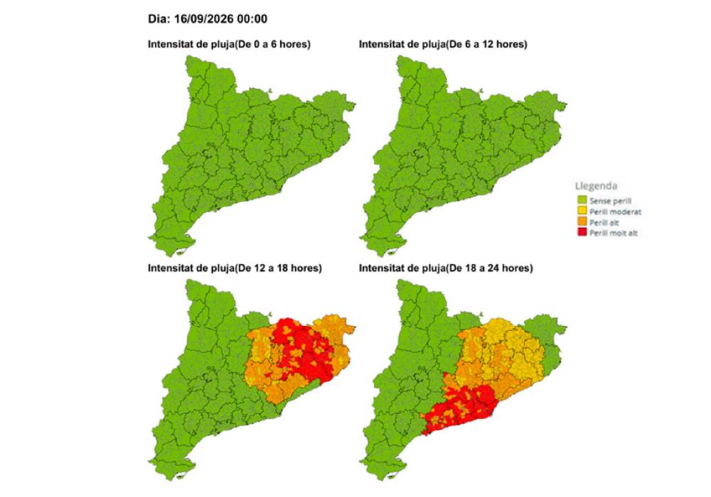 Protecció Civil activarà l’avís per pluges a partir de les 14 hores