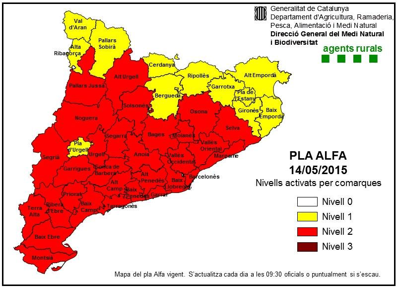 Segueix actiu el Pla Alfa pel risc d'incendis