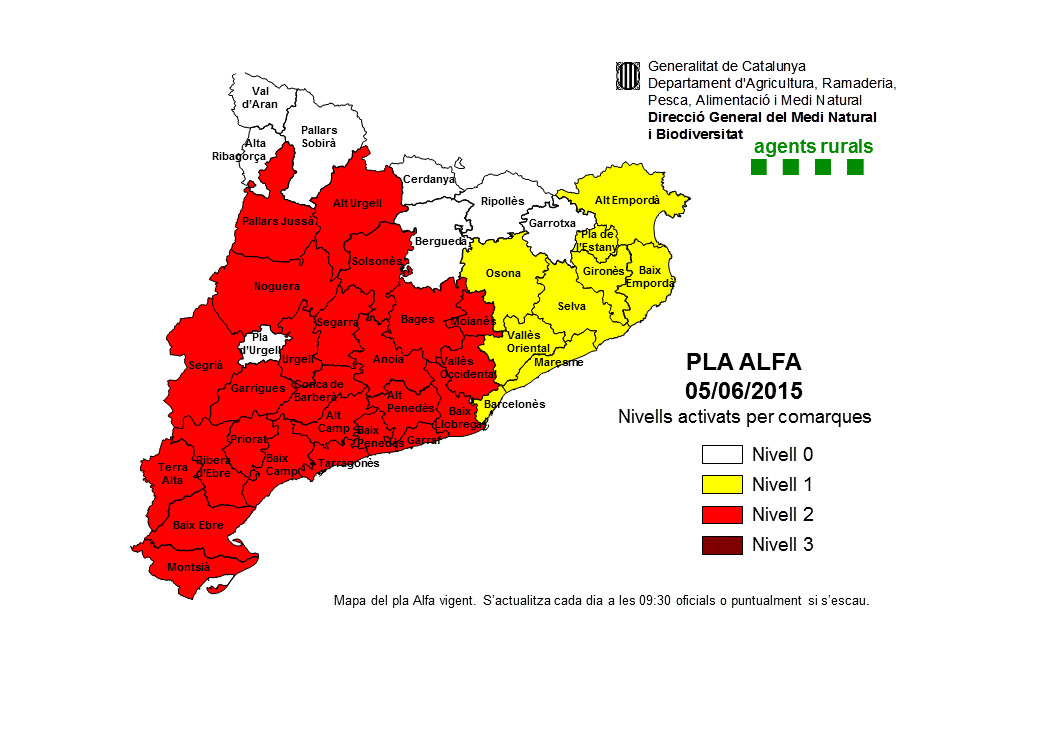 Protecció Civil alerta d'alt perill d'incendi forestal a la comarca