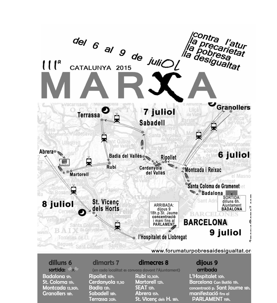 La Marxa contra l'atur arribarà demà, dimarts, a Cerdanyola