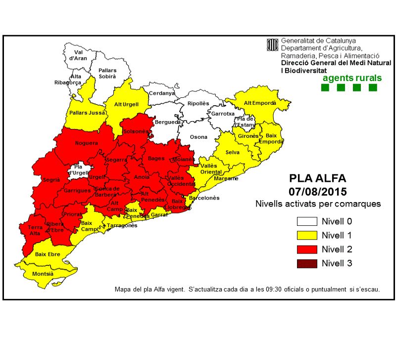 Activat el Nivell 2 del Pla Alfa a la comarca