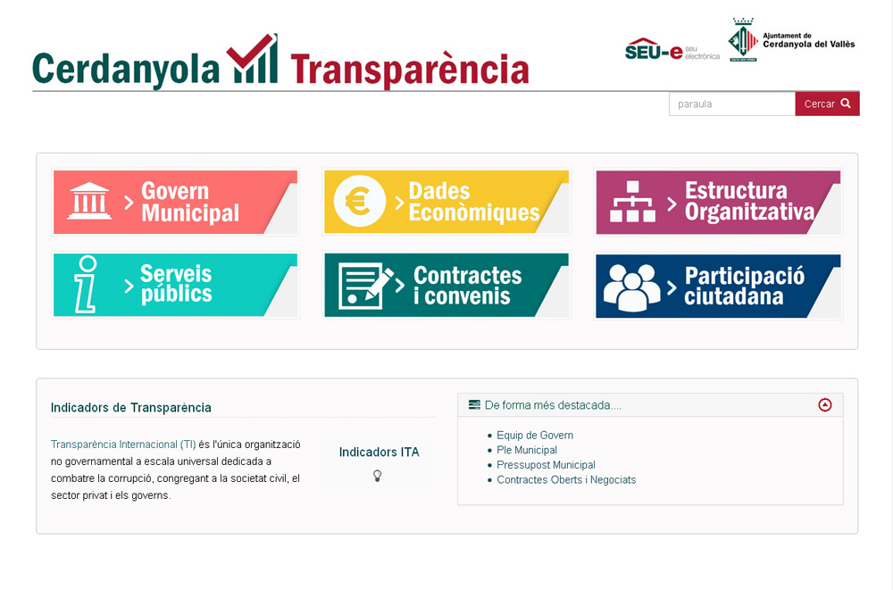 L’Ajuntament posa en marxa el web de transparència municipal