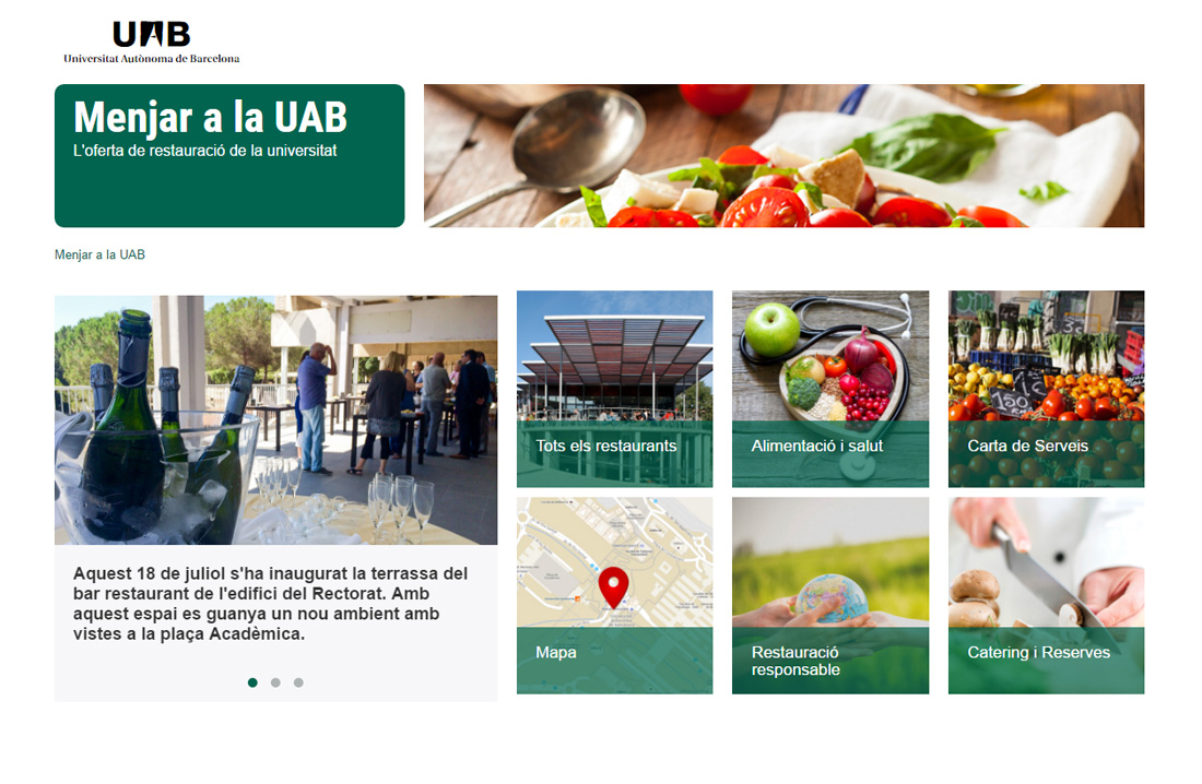 La UAB estrena web sobre els serveis de restauració del campus
