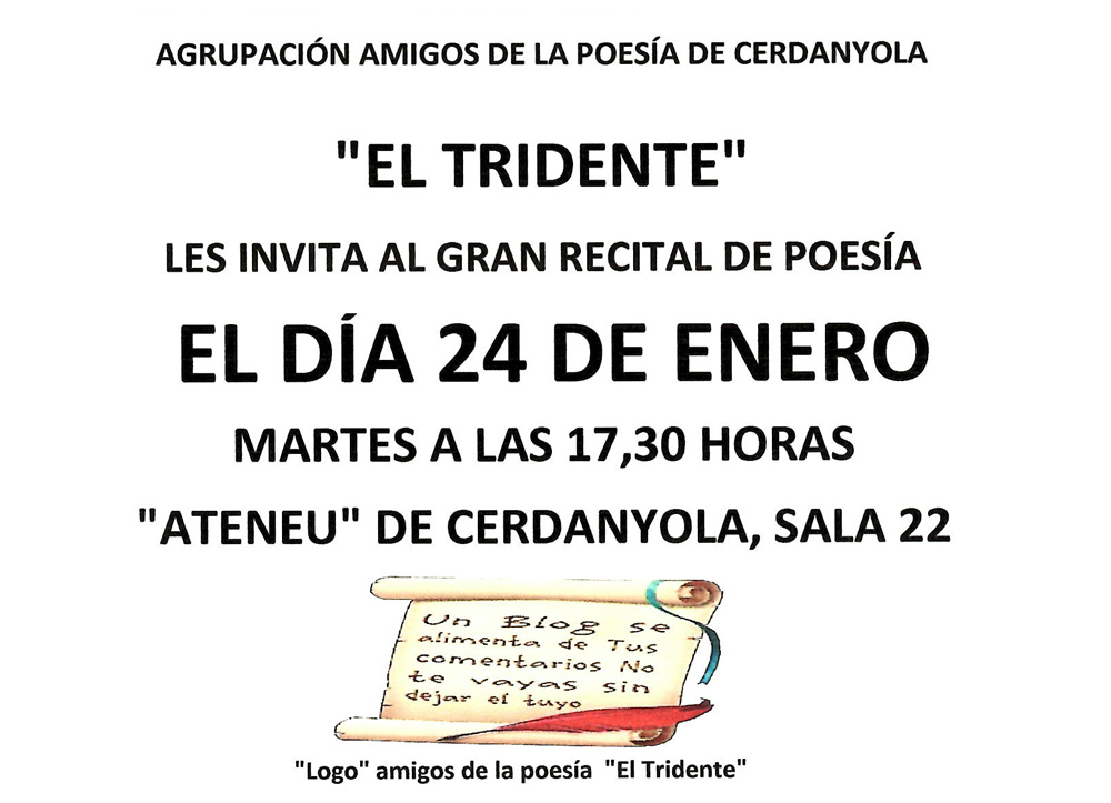 El col·lectiu Amigos de la poesía organitza un recital poètic a l'Ateneu