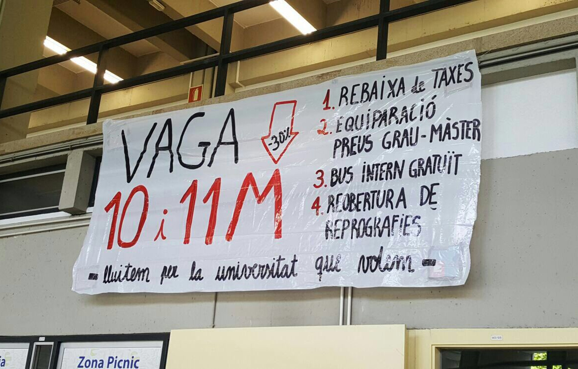 Segona jornada de vaga contra l'alt preu de les taxes universitàries