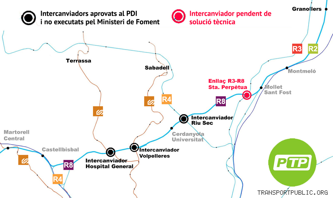 La PTP reclama prioritzar els intercanviadors ferroviaris del Vallès