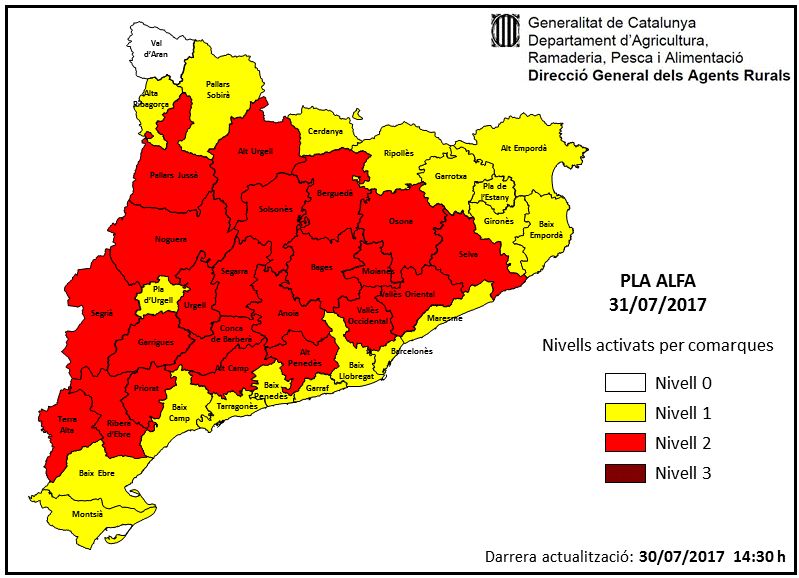 Activat el nivell 2 del Pla ALFA al Vallès Occidental
