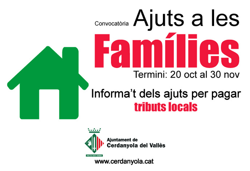 L'Ajuntament destinarà 200.000 euros a ajuts a les famílies