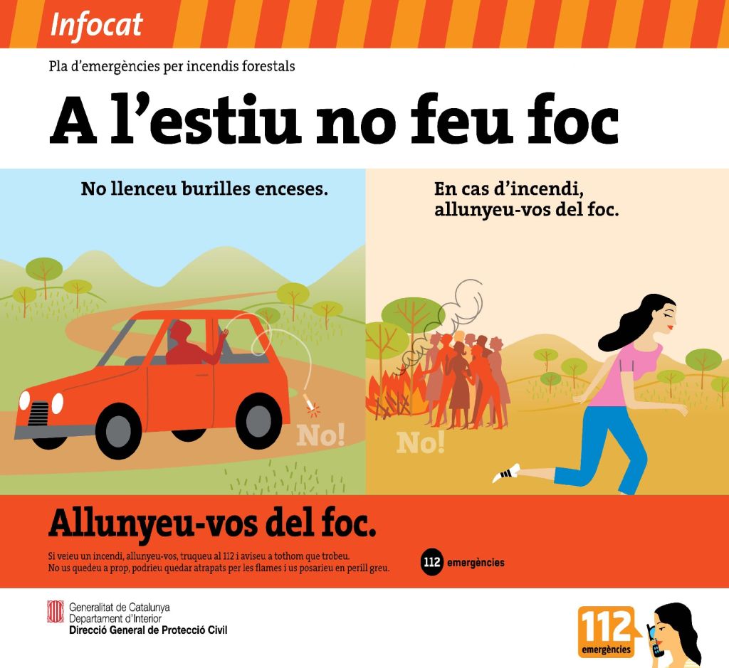 Protecció Civil posa en Prealerta l'INFOCAT per la previsió d’elevat risc d’incendi forestal
