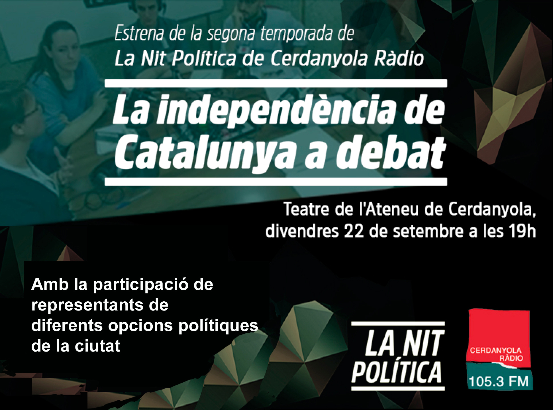 Retransmissió a partir de les 19 hores del debat sobre la independència a l'Ateneu