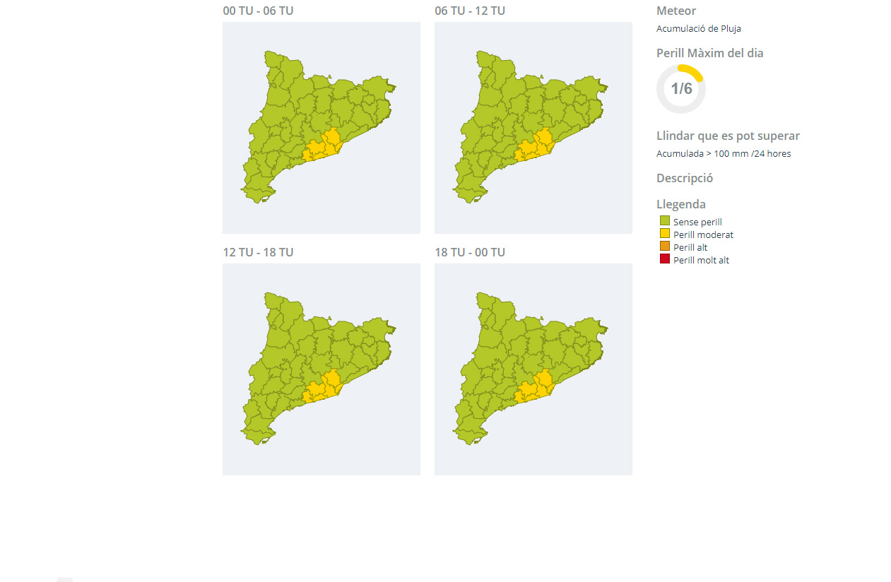 Protecció Civil manté activa l'alerta per pluges intenses