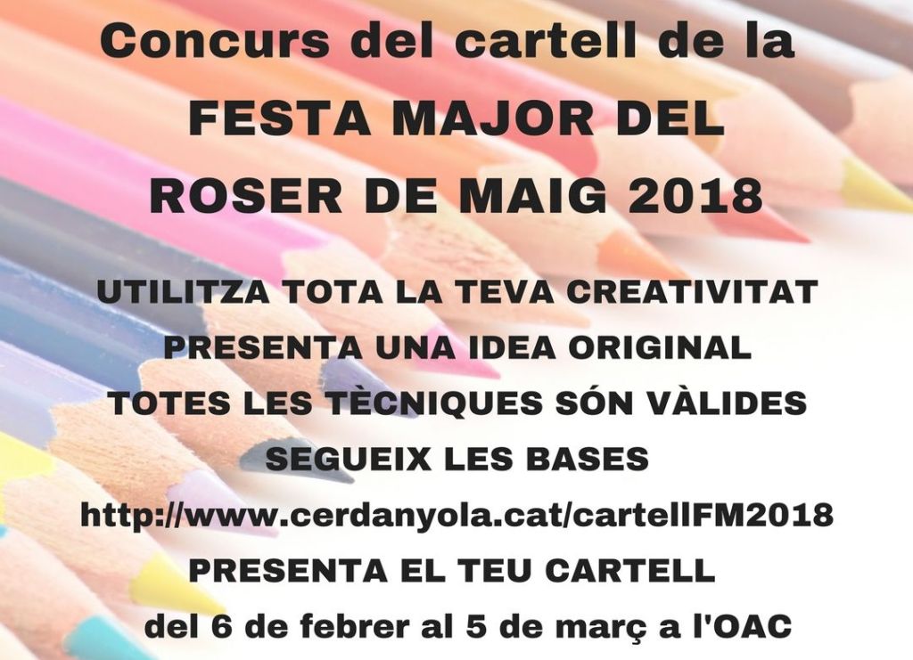 El proper 5 de març finalitza el termini del concurs per al cartell del Roser