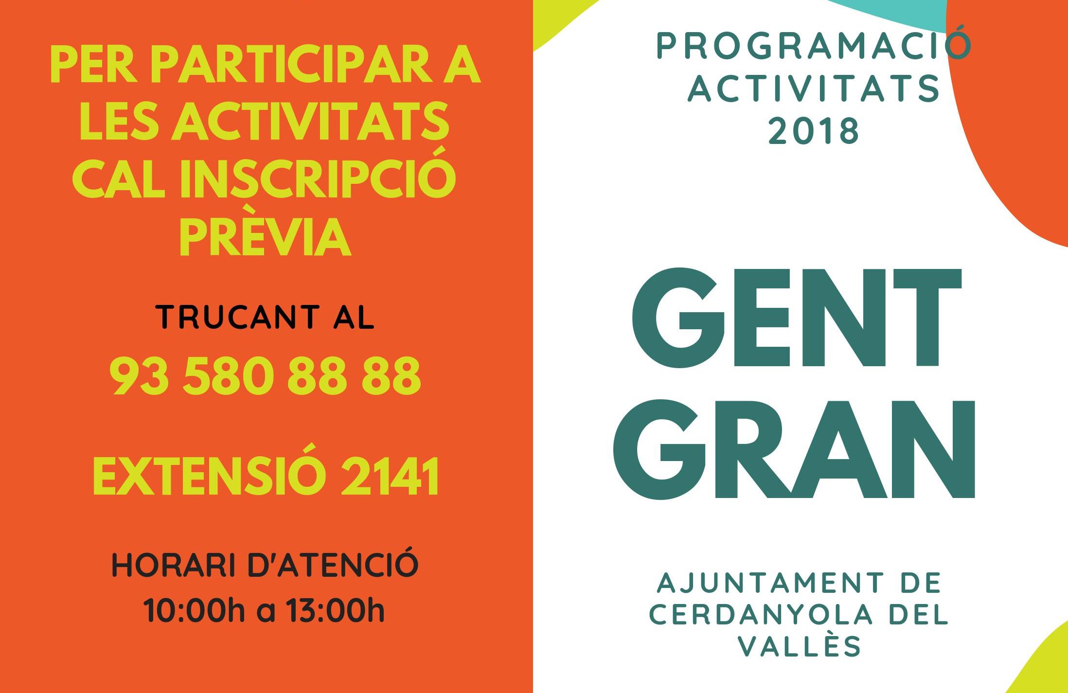 Oberta la inscripció per a les activitats adreçades a la Gent Gran