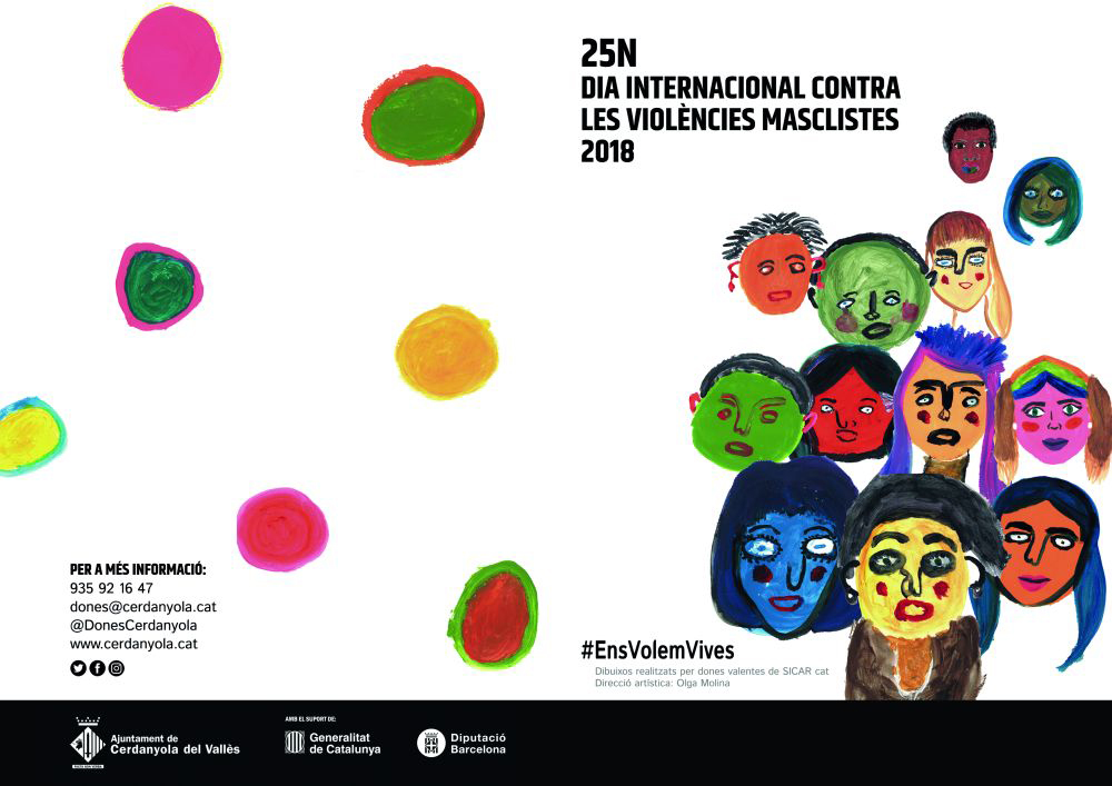 Pintada de murals reivindicatius amb motiu del Dia Internacional contra les violències masclistes