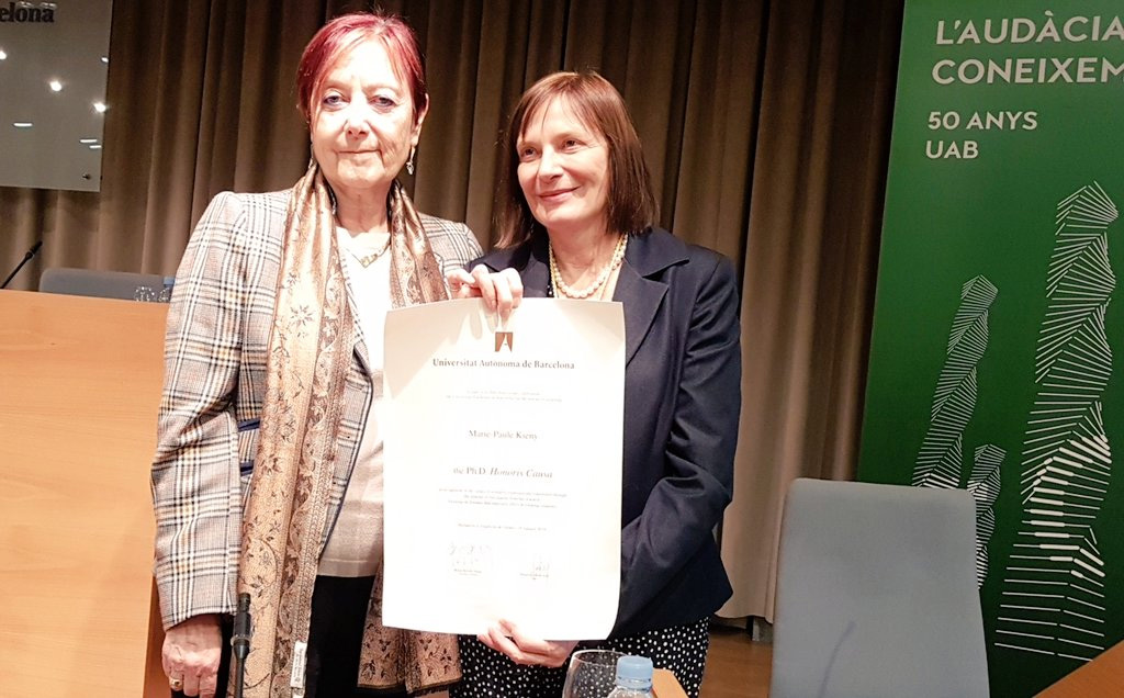 Marie-Paule Kieny rep el doctorat honoris causa de la UAB pel seu treball per l'accés universal a la salut