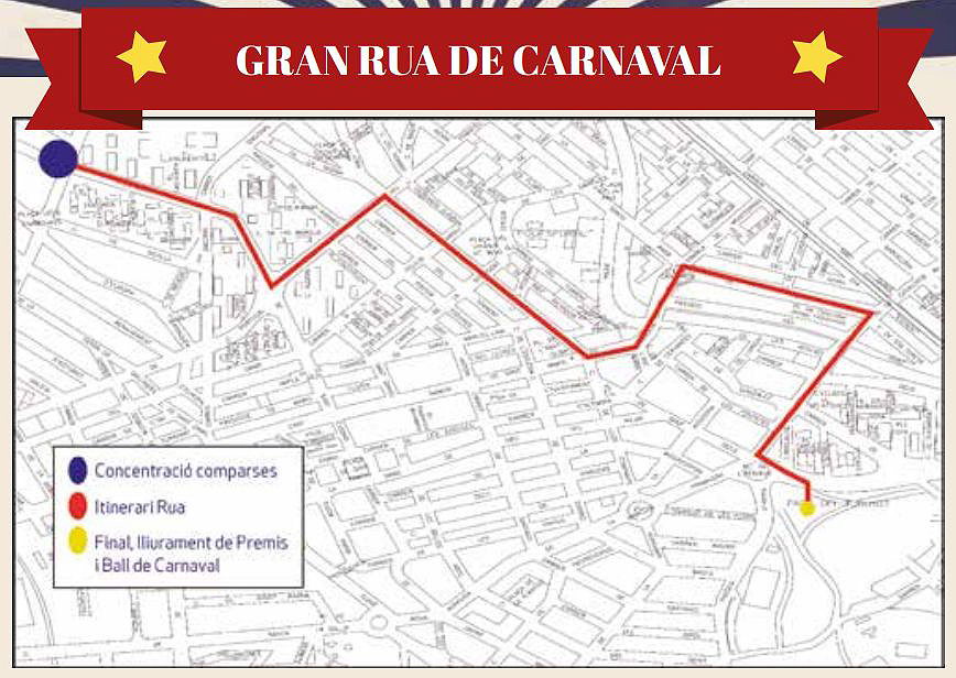 Afectacions al trànsit amb motiu de la rua de Carnaval