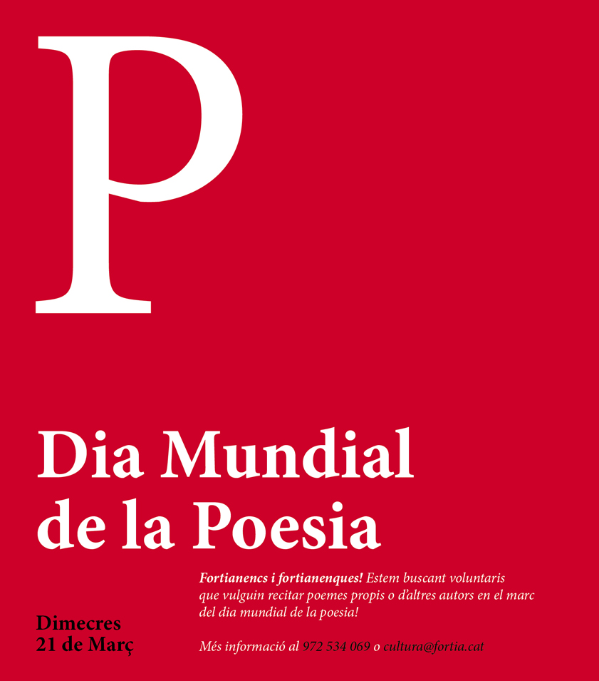Recital poètic per celebrar el Dia Mundial de la Poesia
