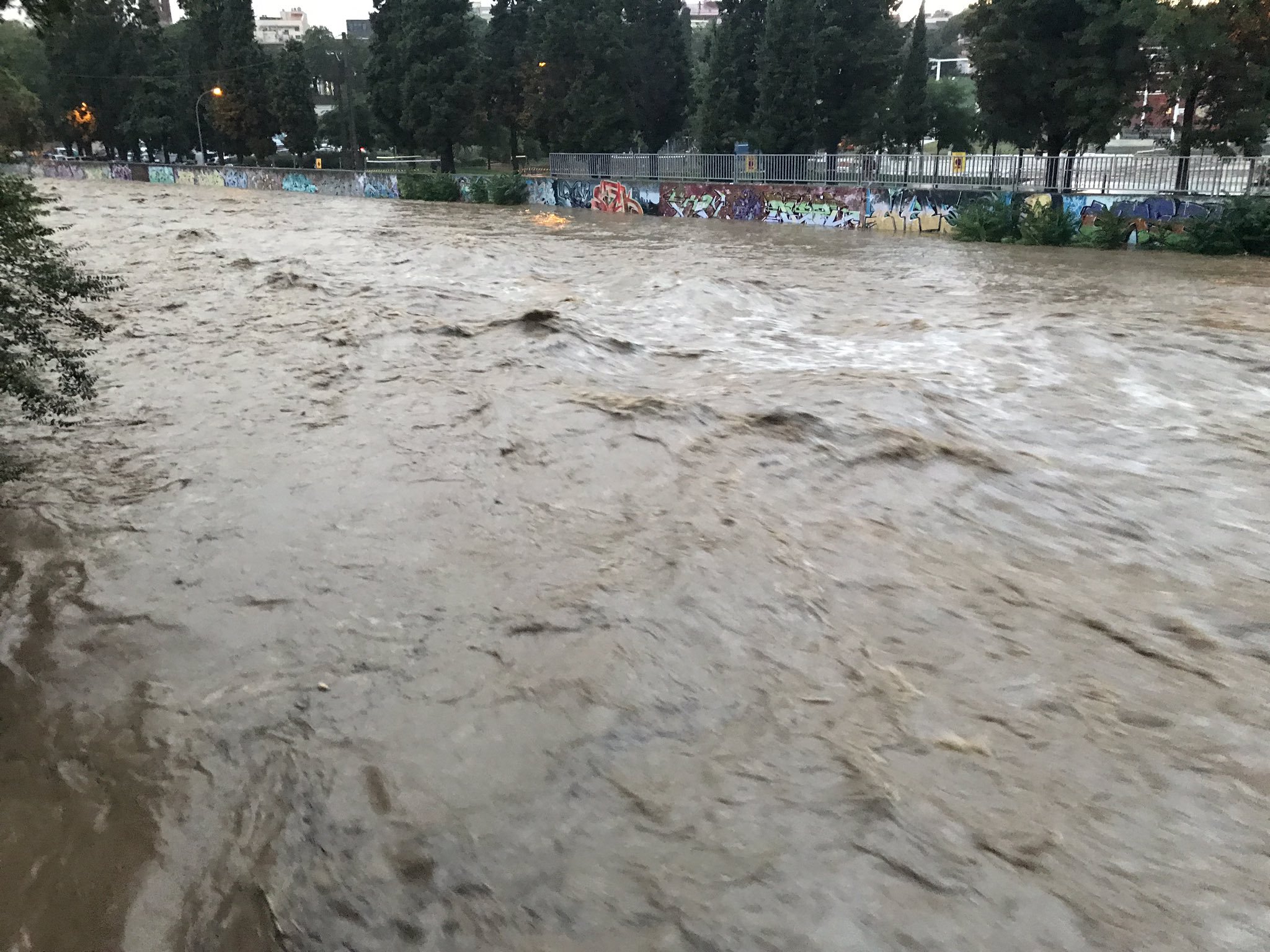 La carretera a Badia i el passeig d'Horta es van tallar ahir al trànsit a causa de la intensa tempesta