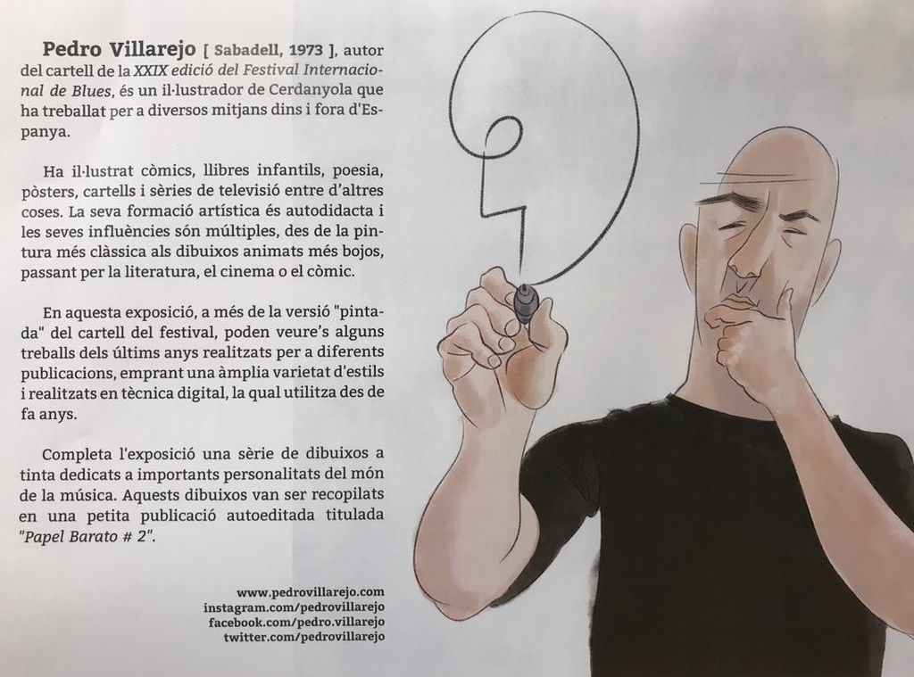 Pedro Villarejo exposa el cartell del Blues i una mostra de la seva feina com il•lustrador