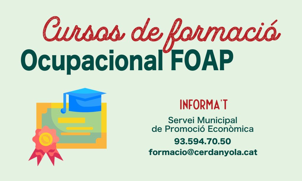 Oferta de formació ocupacional FOAP per al 2022